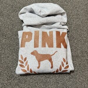 Victorias Secret Pink Every Day Lounge Graphic Logo Glitter Hoodie